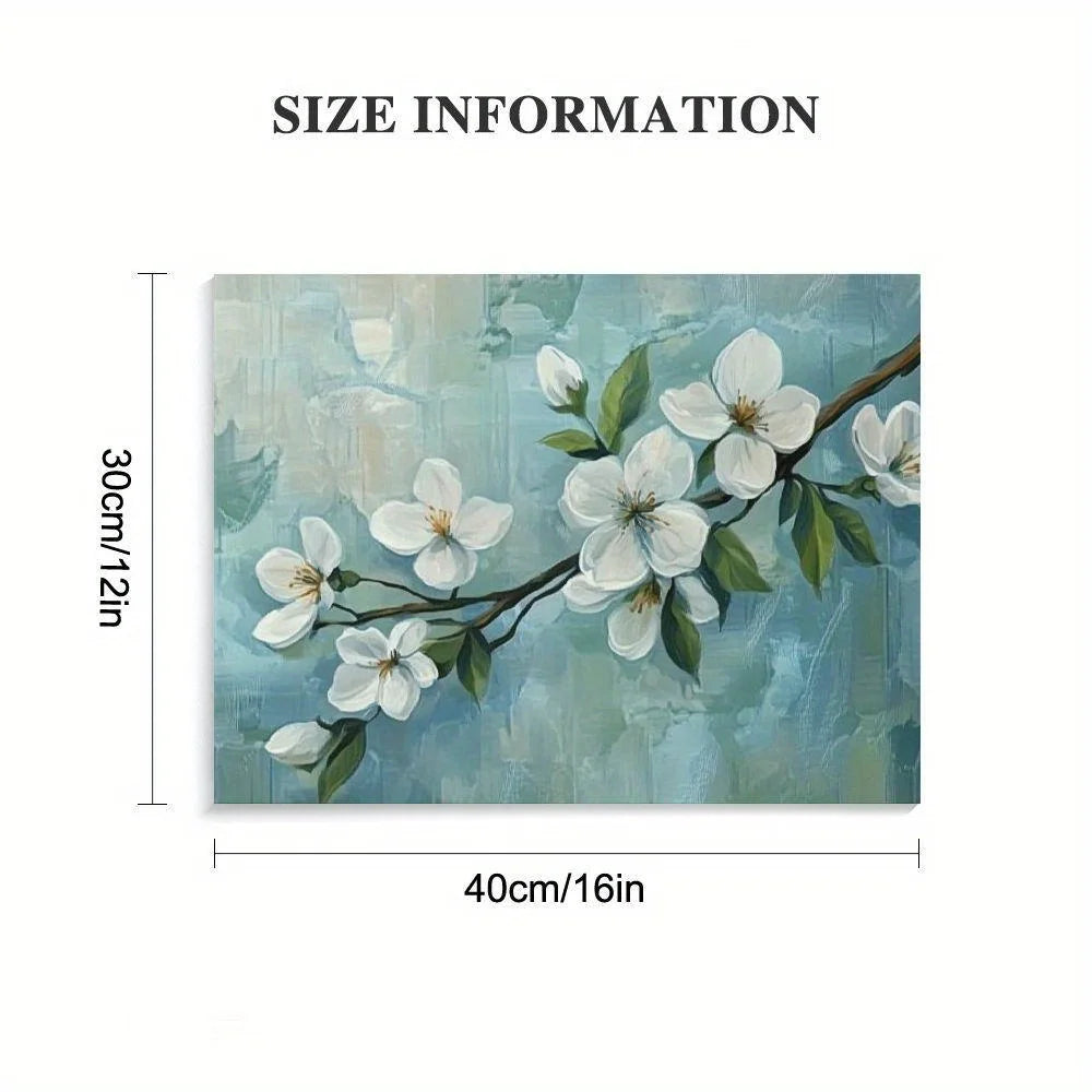 White Blossom Modern Canvas Wall Art