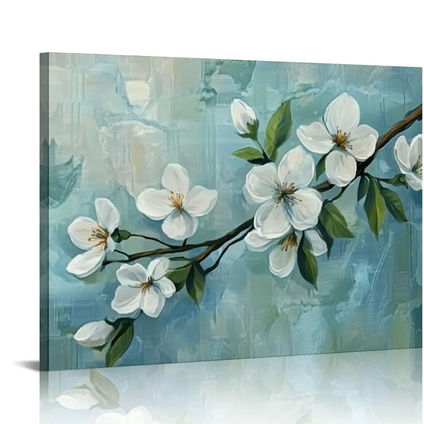 White Blossom Modern Canvas Wall Art