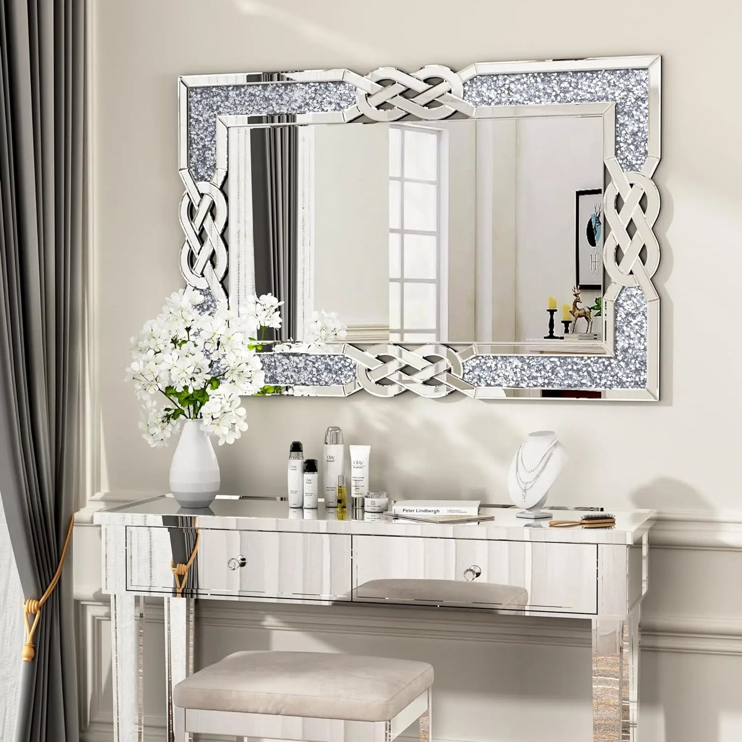 Crystal Crushed Diamond Decorative Mirror