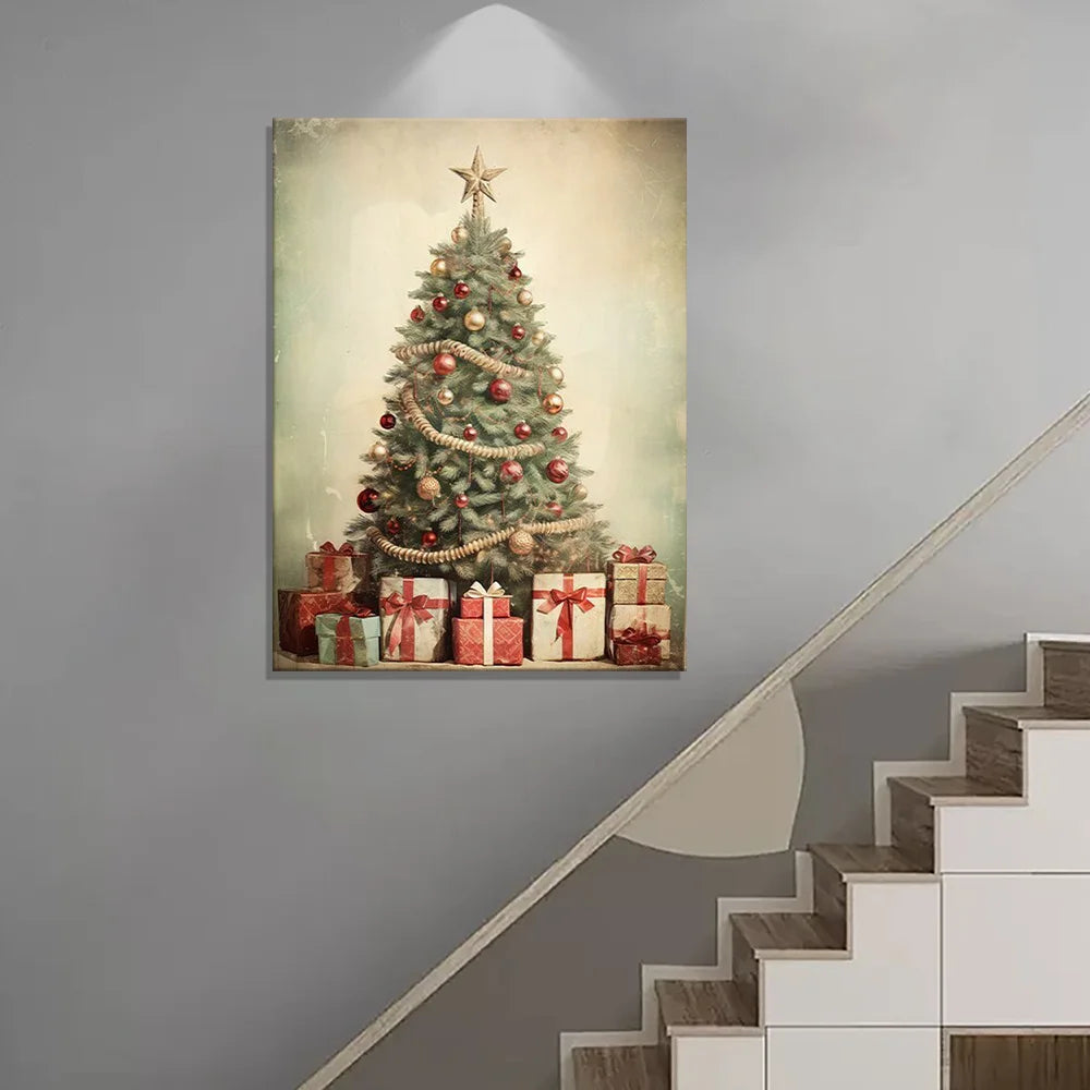 Decorative Christmas Tree Canvas Painting