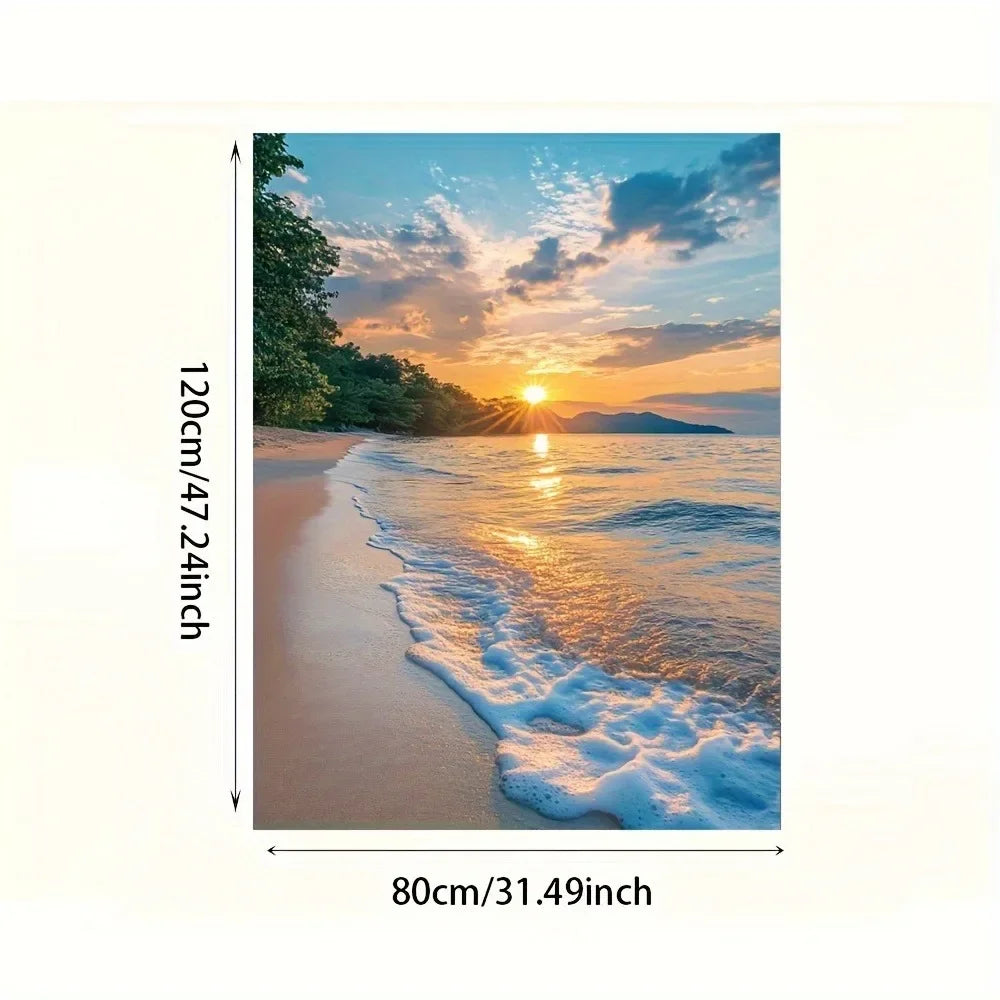 Sunset Modern Beach Seascape Canvas Print