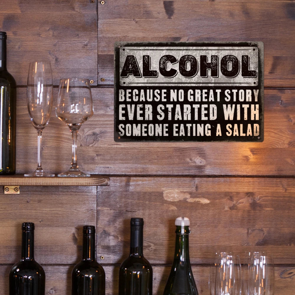 Humorous Alcohol Metal Art Decor