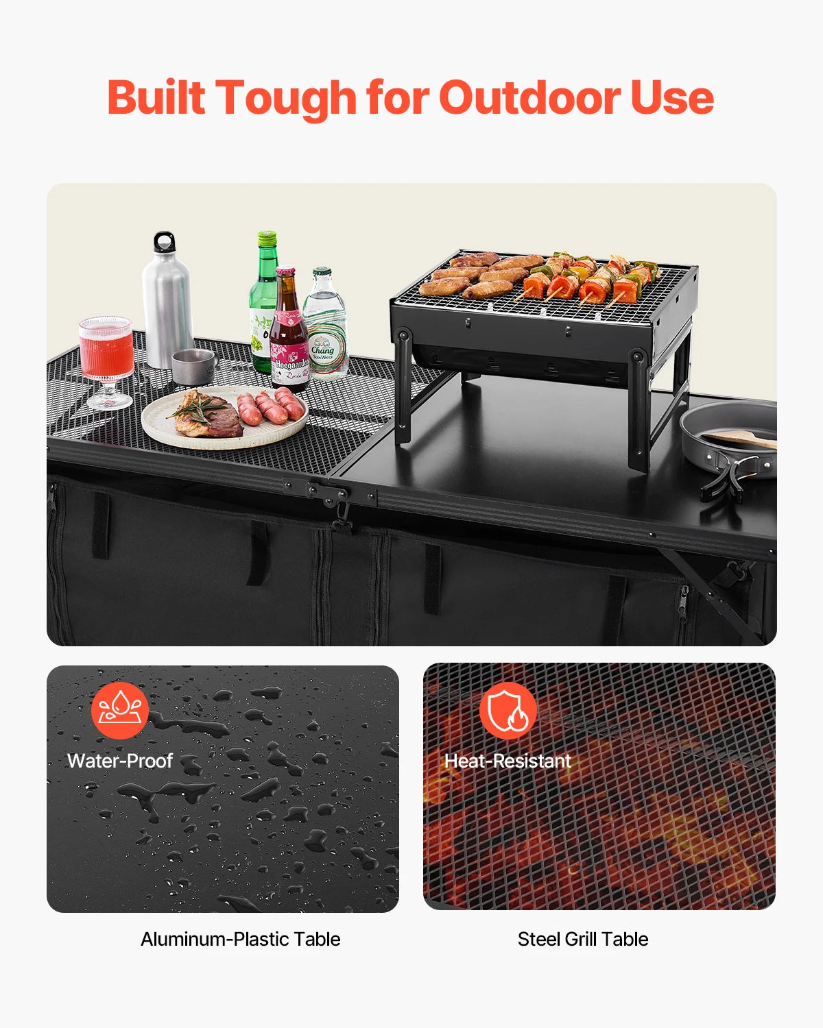 Folding Aluminum Outdoor Camping Cooking Table