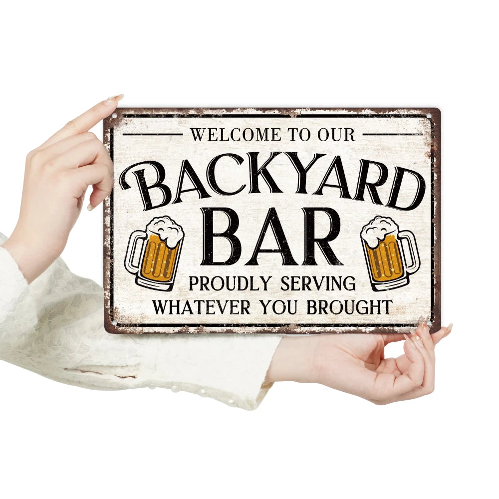 Backyard Bar Metal Art Decor