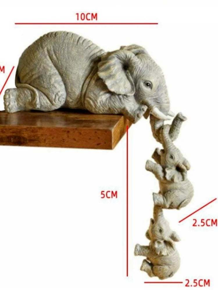 Elephant Holding Baby Elephant Figurine
