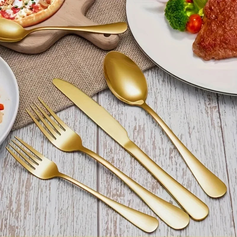 Golden Stainless Steel Flatware Set