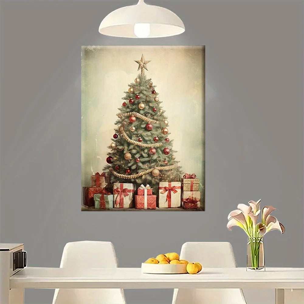 Decorative Christmas Tree Canvas Painting