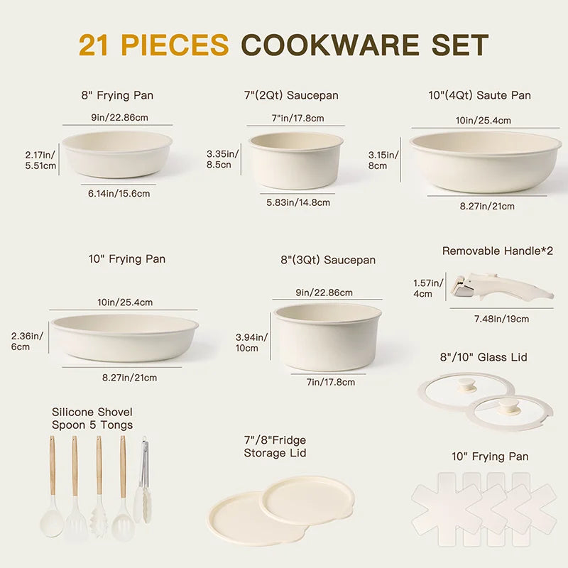 Pots and Pans Ceramic Cookware Set