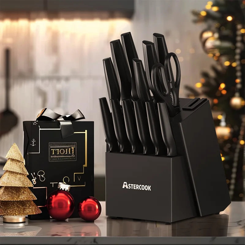 Astercook Kitchen Knife Block Set