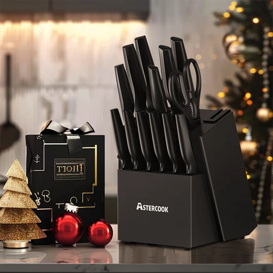 Astercook Kitchen Knife Block Set
