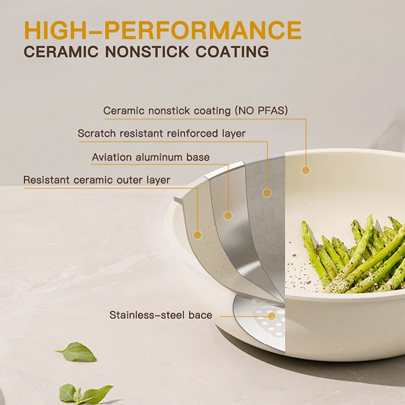 Pots and Pans Ceramic Cookware Set