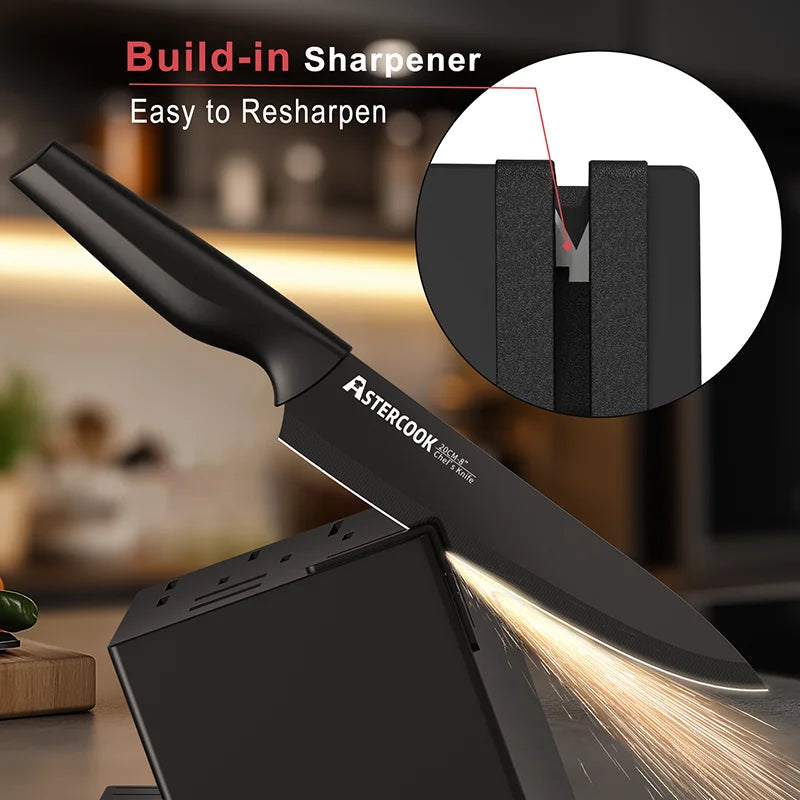 Astercook Kitchen Knife Block Set