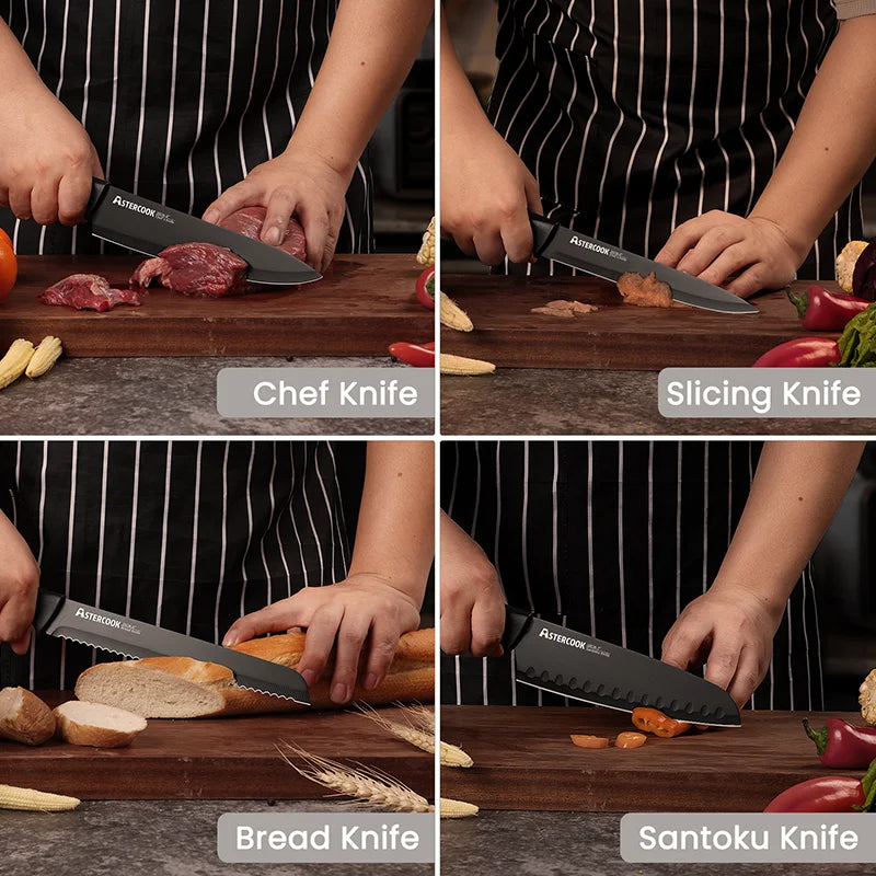 Astercook Kitchen Knife Block Set