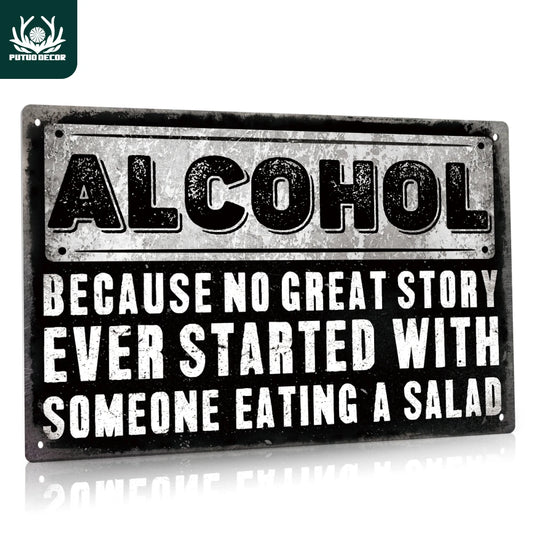 Humorous Alcohol Metal Art Decor