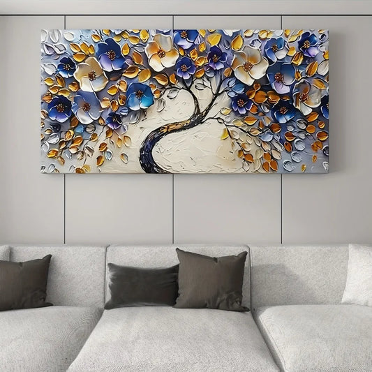 Abstract Textured Floral Tree Canvas Print