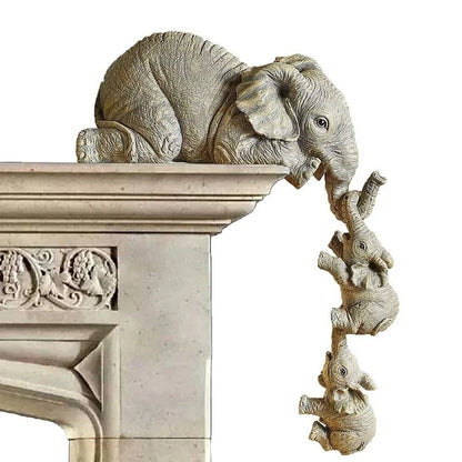 Elephant Holding Baby Elephant Figurine