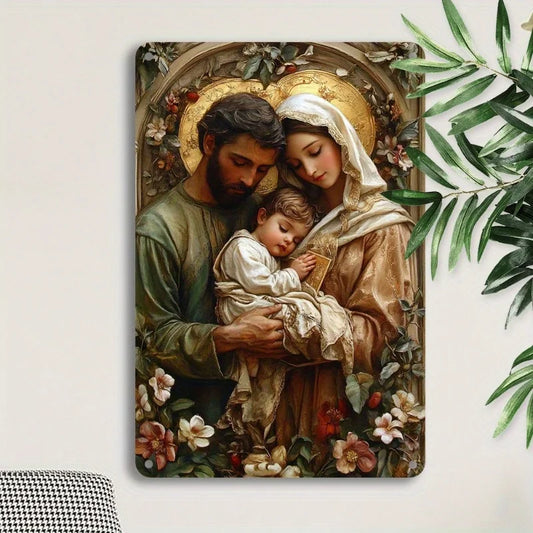 Vintage Holy Family Metal Wall Art