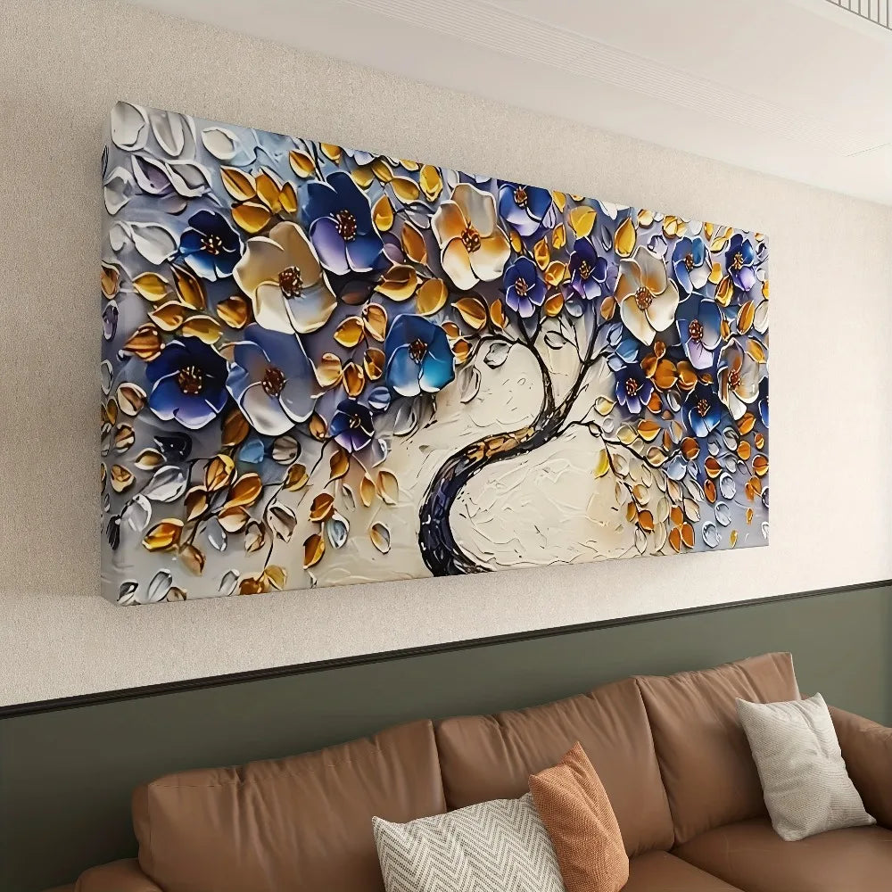 Abstract Textured Floral Tree Canvas Print