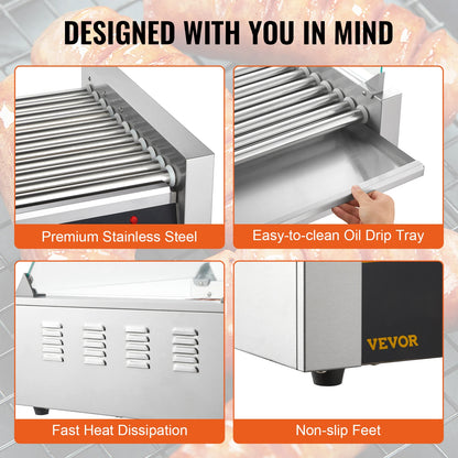Commercial Electric Hot Dog Sausage Roller
