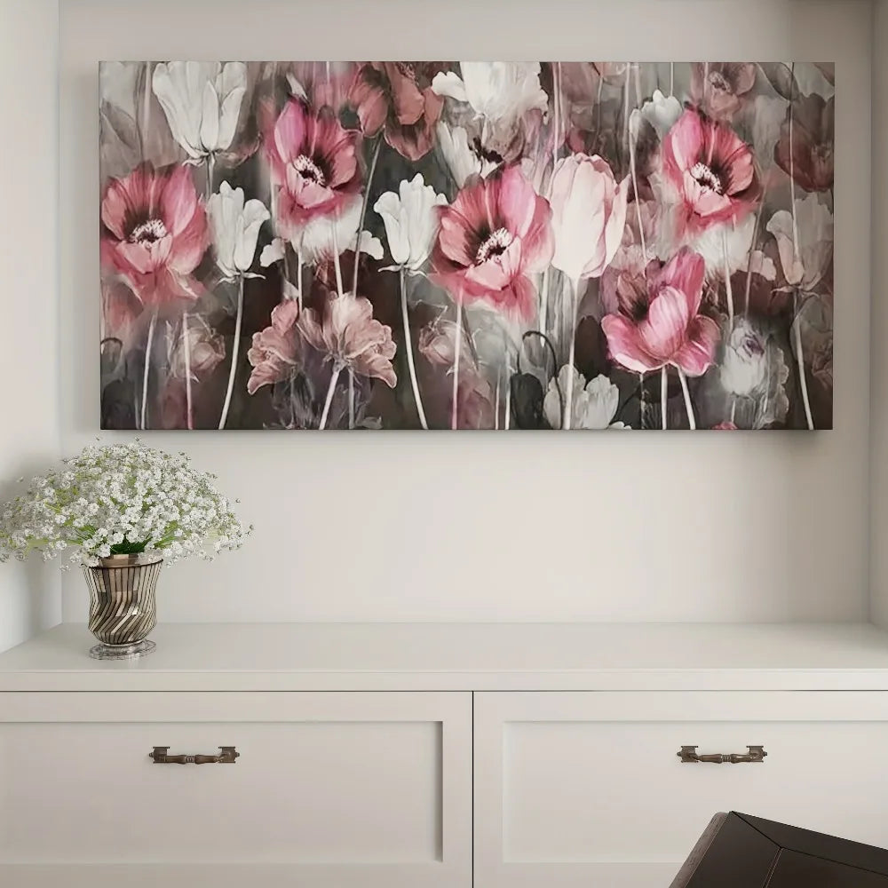 Pink Floral Canvas Art Print