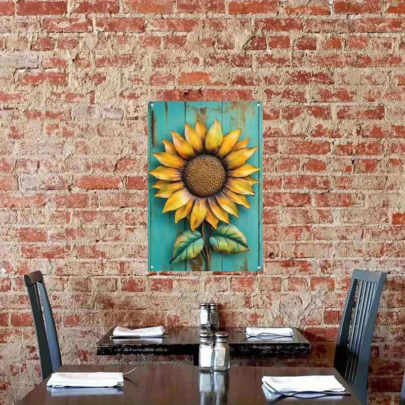 Sunflower Vintage Metal Wall Art