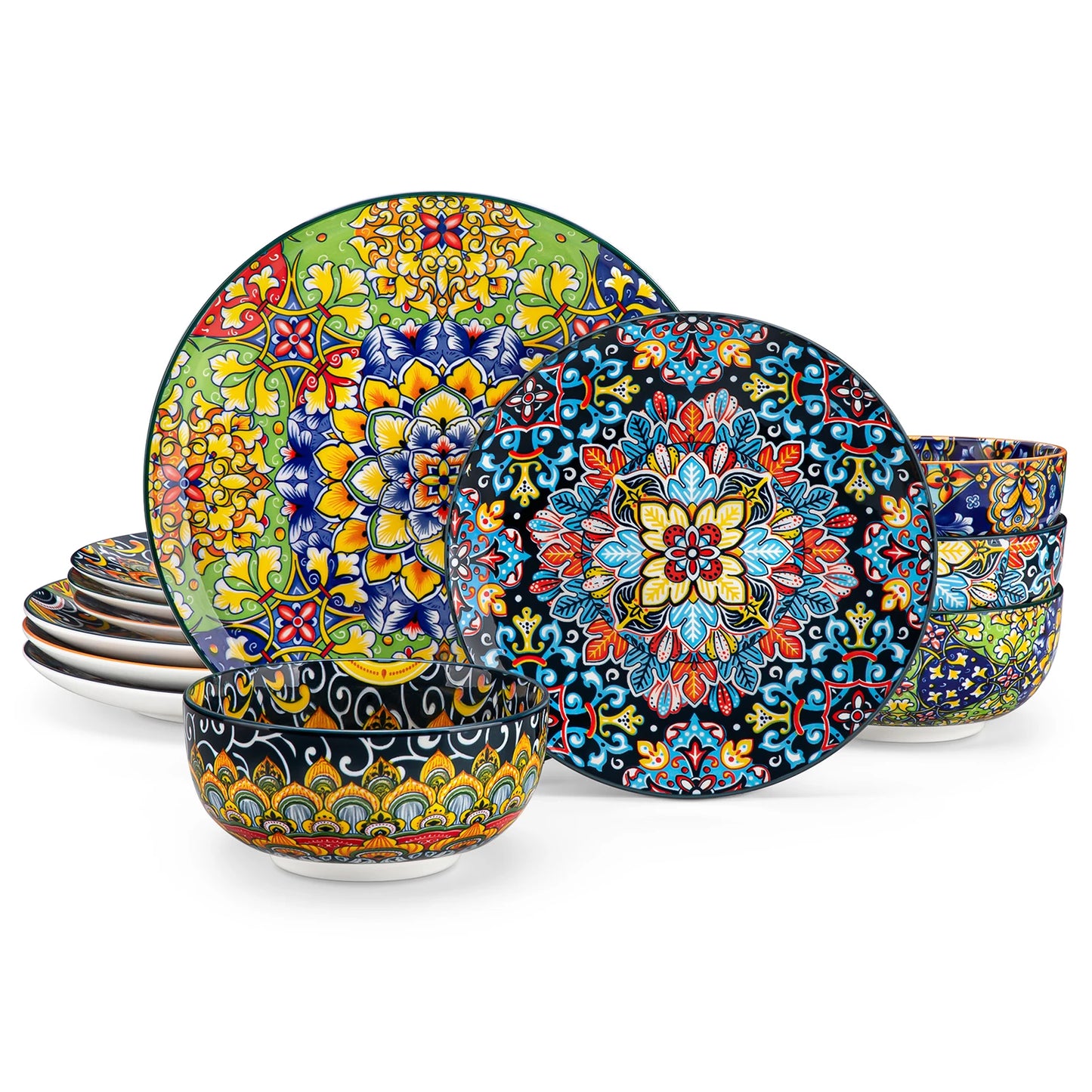 Stoneware Bohemian Style Dinnerware Set