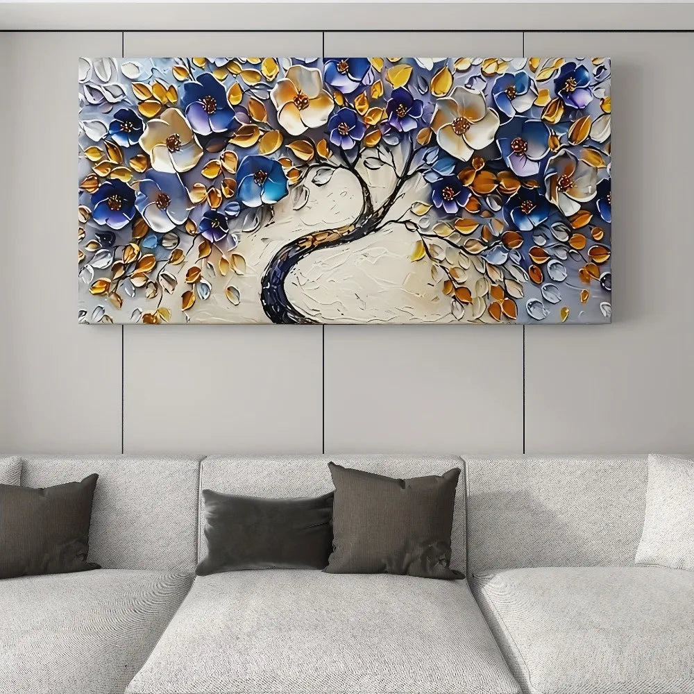 Abstract Textured Floral Tree Canvas Print