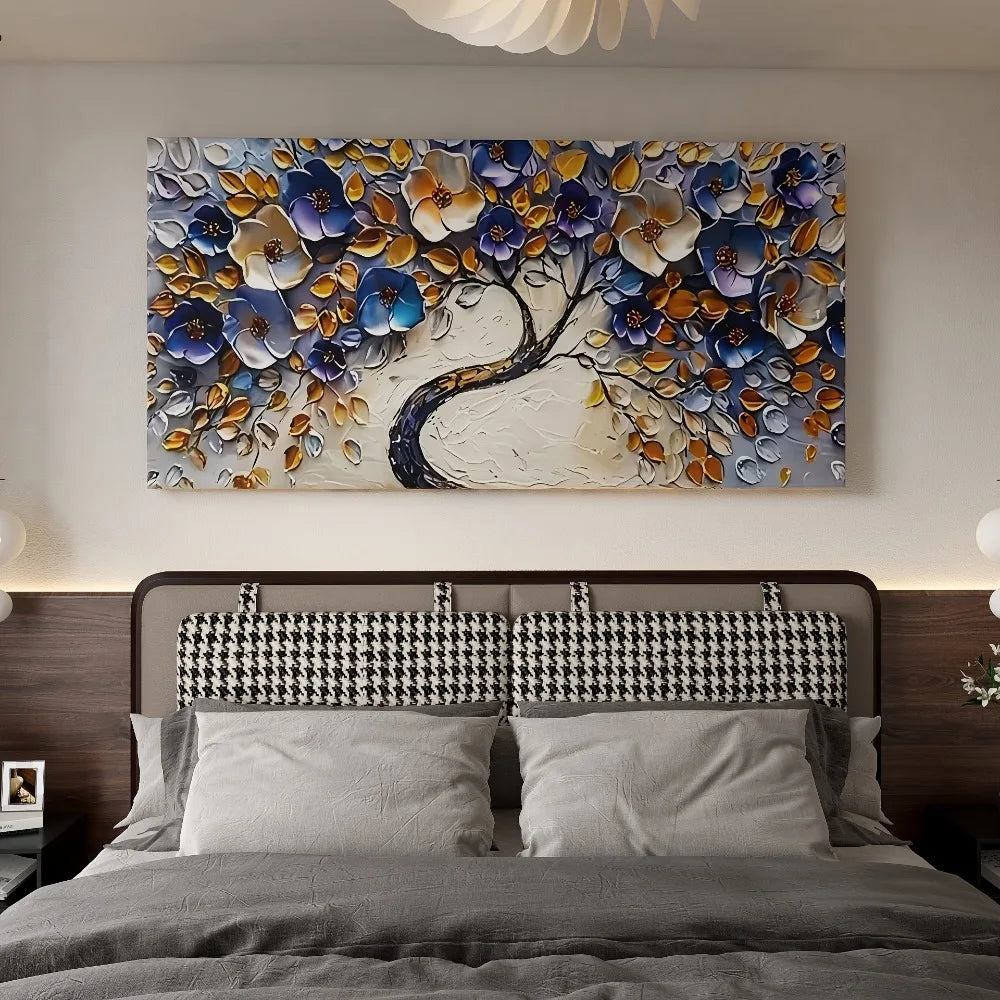 Abstract Textured Floral Tree Canvas Print