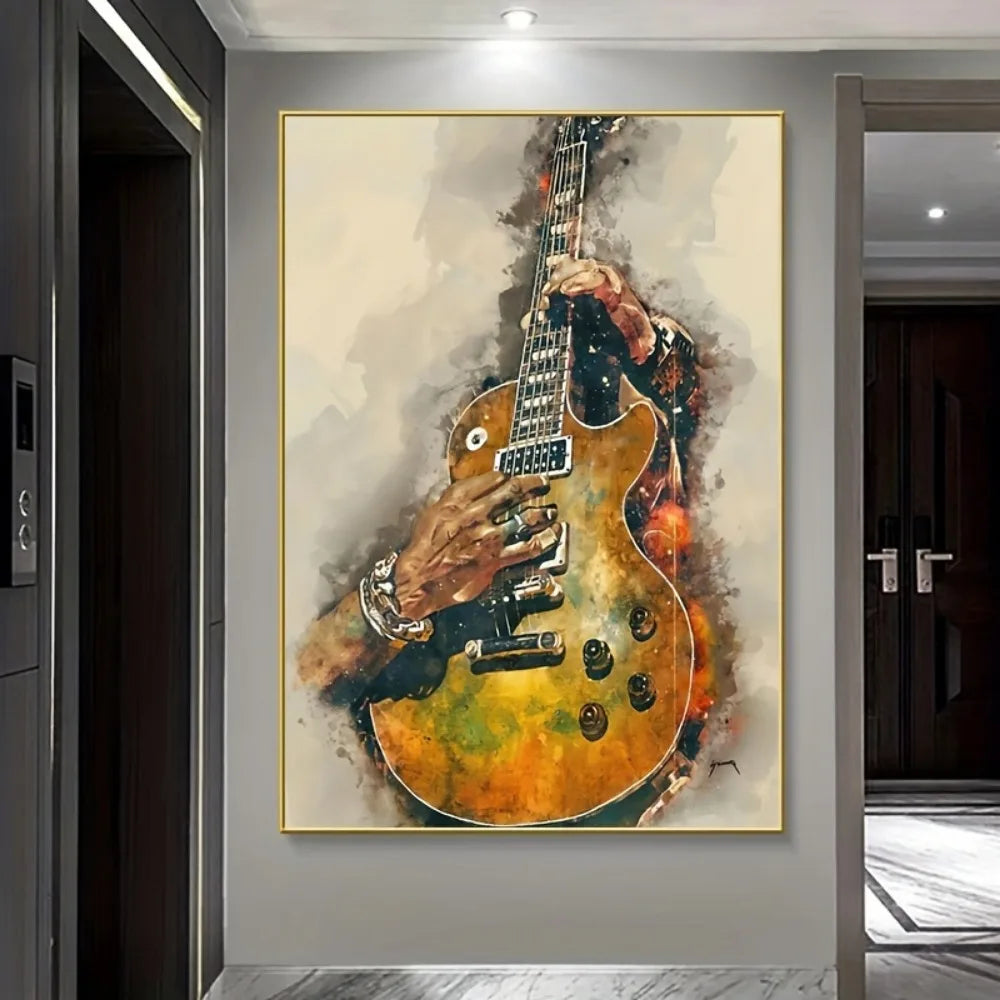 Modern Abstract Vintage Guitar Print