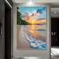 Sunset Modern Beach Seascape Canvas Print