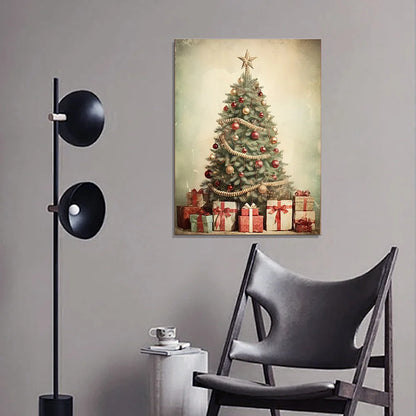 Decorative Christmas Tree Canvas Painting
