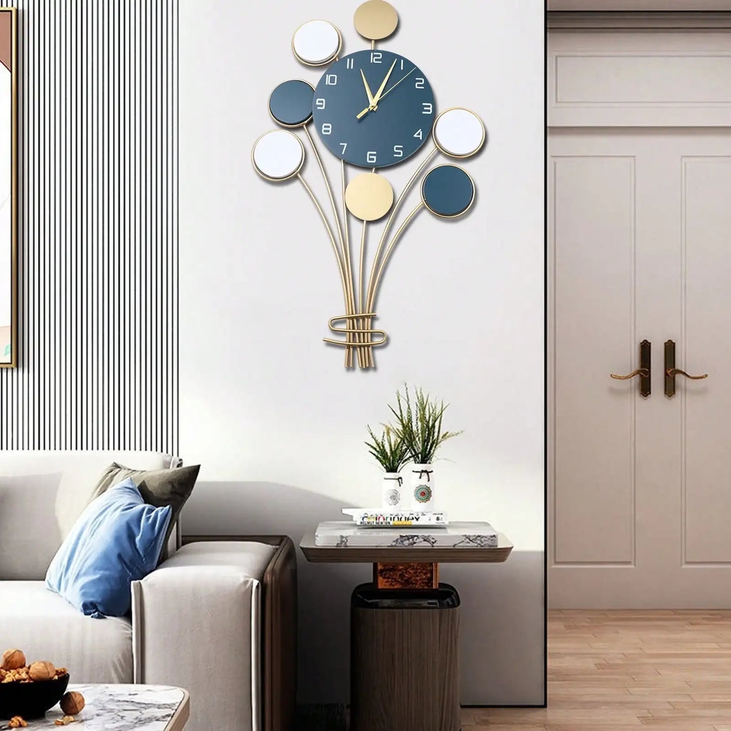 Tri Color Balloon Wall Clock Decor