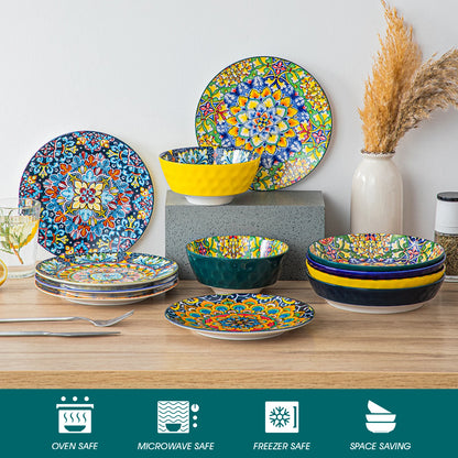 Stoneware Bohemian Style Dinnerware Set