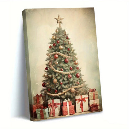 Decorative Christmas Tree Canvas Painting