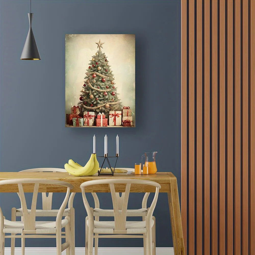 Decorative Christmas Tree Canvas Painting