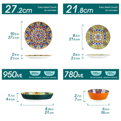 Stoneware Bohemian Style Dinnerware Set