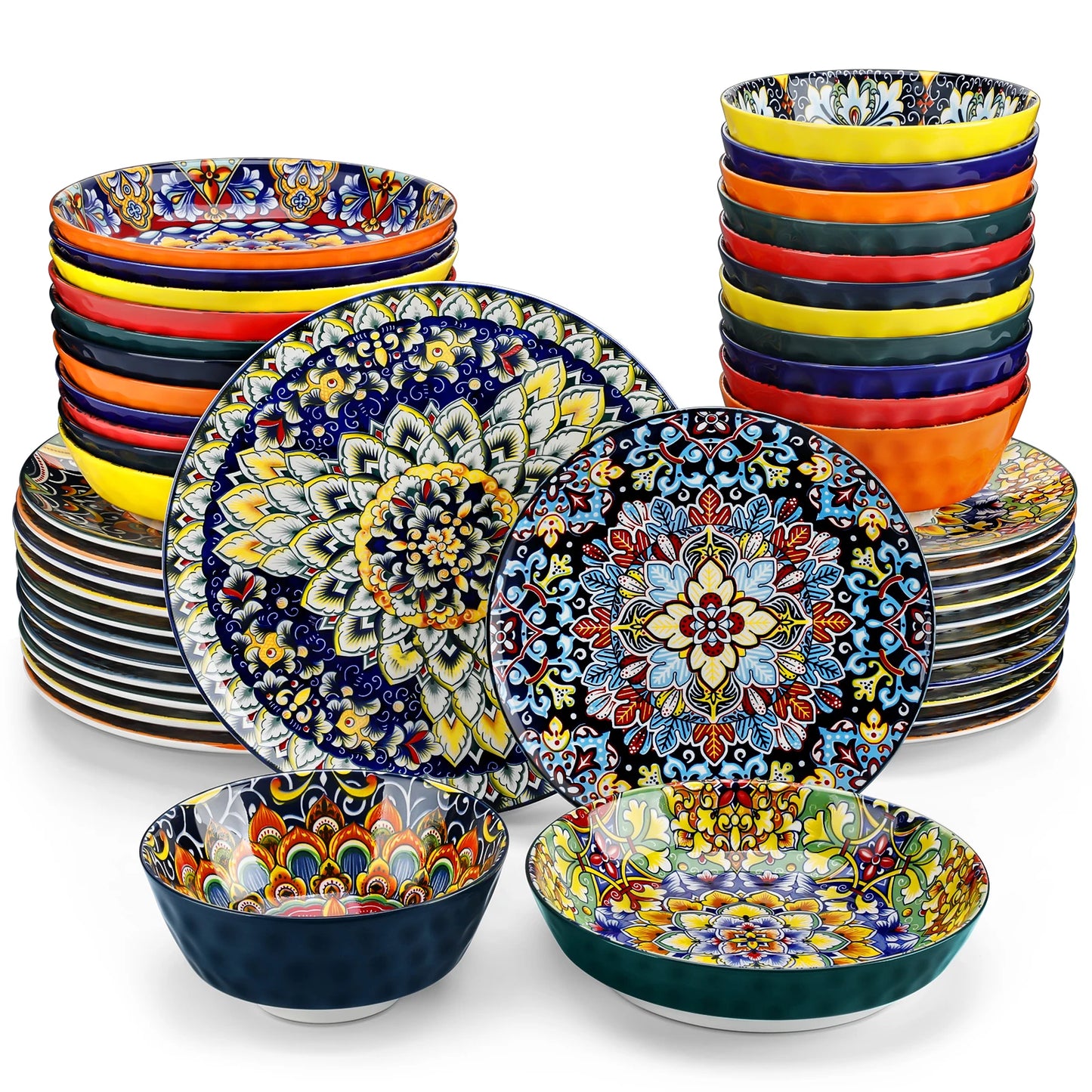 Stoneware Bohemian Style Dinnerware Set