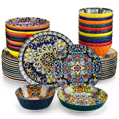 Stoneware Bohemian Style Dinnerware Set