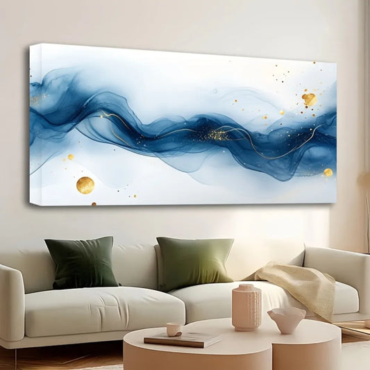 Abstract Gold And Blue Gradient Painting