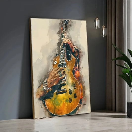 Modern Abstract Vintage Guitar Print
