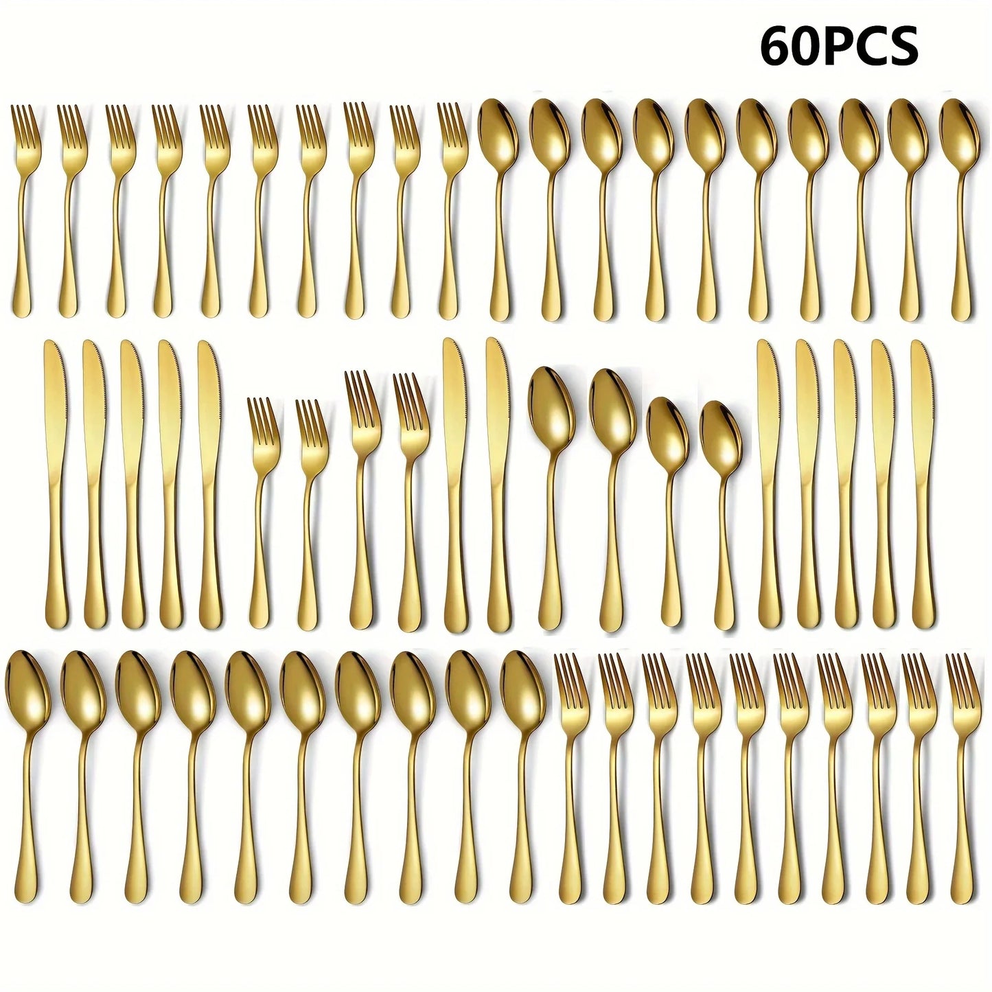 Golden Stainless Steel Flatware Set