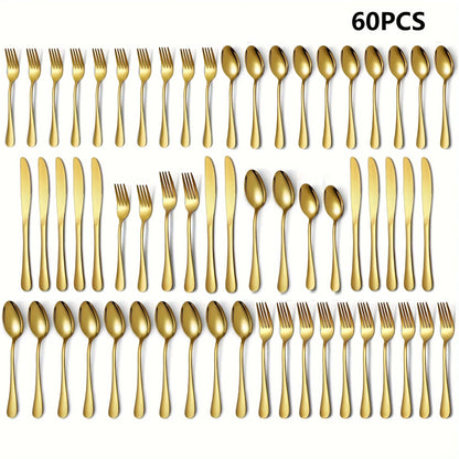 Golden Stainless Steel Flatware Set