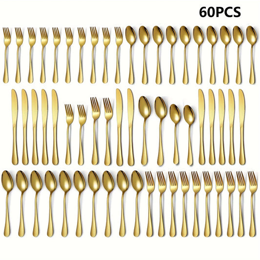 Golden Stainless Steel Flatware Set