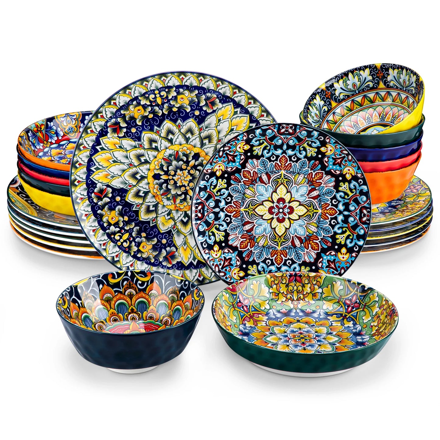 Stoneware Bohemian Style Dinnerware Set