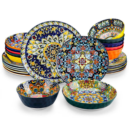 Stoneware Bohemian Style Dinnerware Set