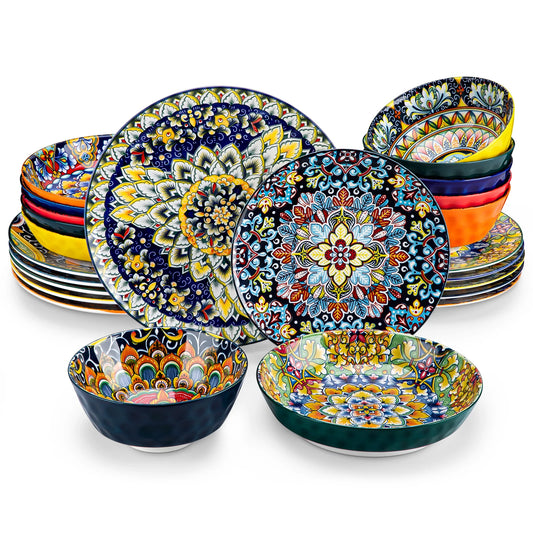 Stoneware Bohemian Style Dinnerware Set