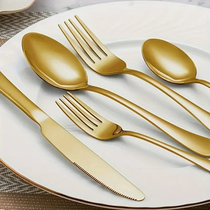 Golden Stainless Steel Flatware Set