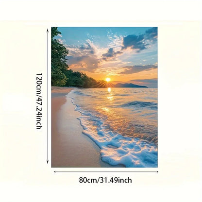 Sunset Modern Beach Seascape Canvas Print