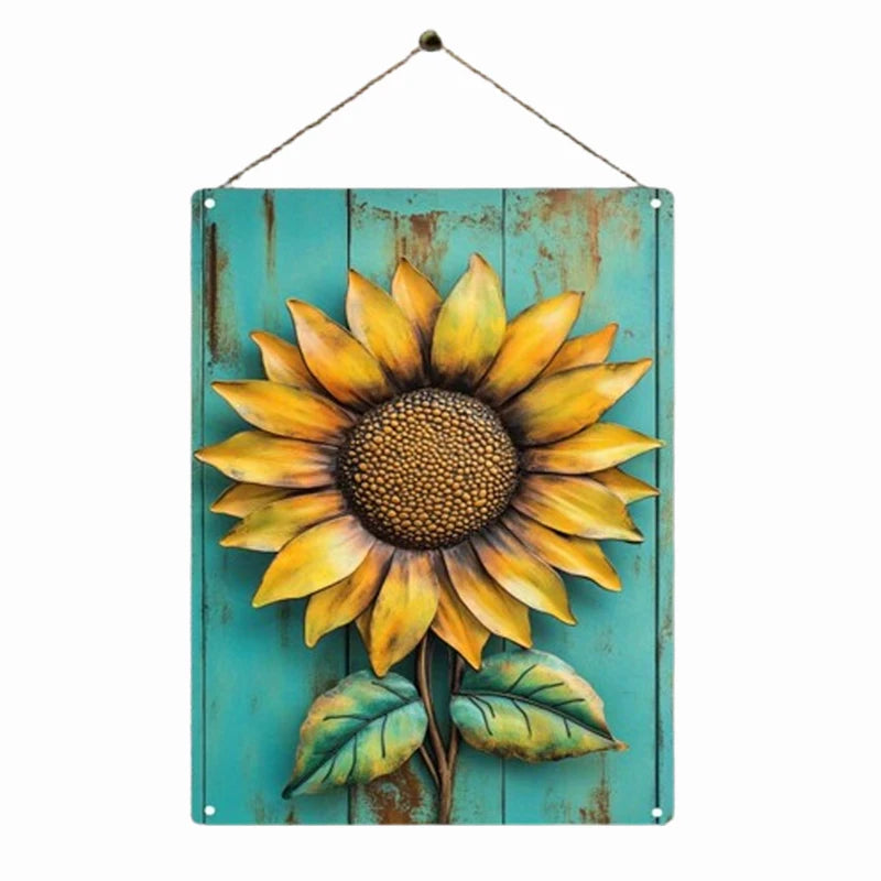 Sunflower Vintage Metal Wall Art