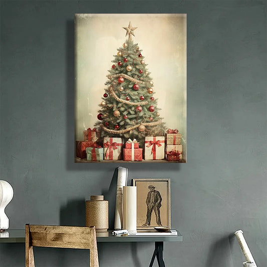 Decorative Christmas Tree Canvas Painting